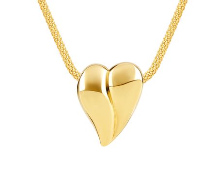 Ariva 18K Gold Clad Modern Heart Necklace