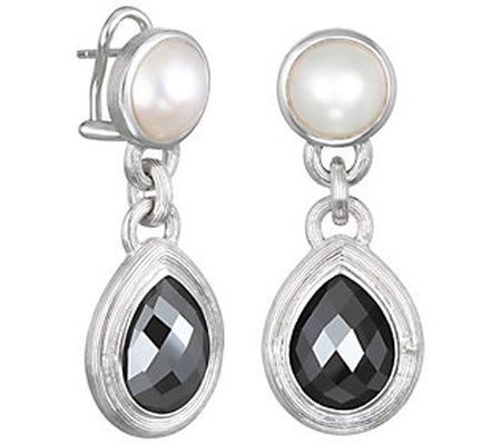 Ariva Cultured Mabe Pearl & Hematite Earrings, Sterling Silver
