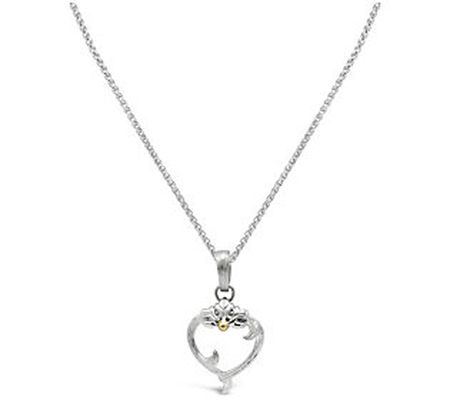 Ariva Open Heart Pendant w/ Chain, Sterling Sil ver