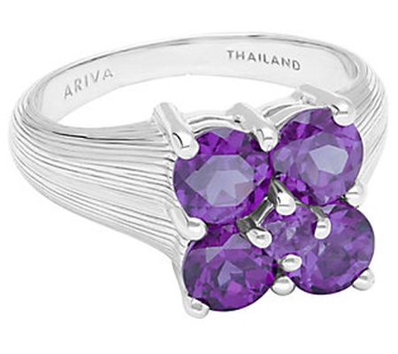 Ariva Sterling Silver 1.90 cttw Amethyst Ring