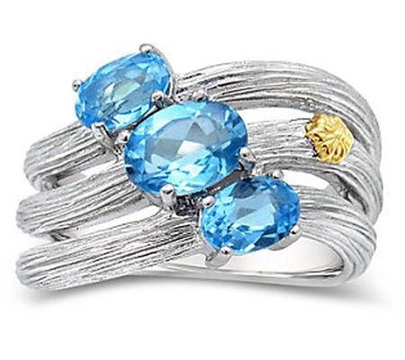 Ariva Sterling Silver 2.00 cttw Blue Topaz Ring