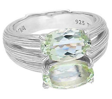 Ariva Sterling Silver 4.10 cttw Mint Quartz Tex tured Ring