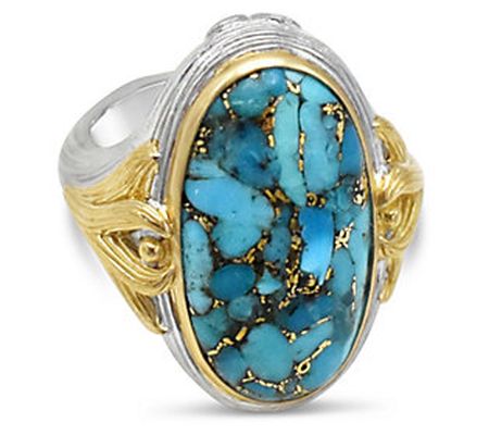 Ariva Sterling Silver & 14K Gold Clad Turquoise Ring