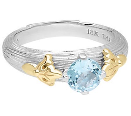 Ariva Sterling Silver & 18K Gold Gemstone Ring