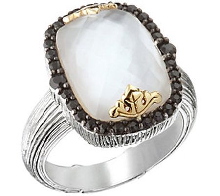 Ariva Sterling Silver & 18K Gold Multi-Gemst on e Ring