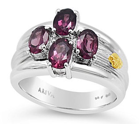 Ariva Sterling Silver & 18K Gold Rhodolite Ring