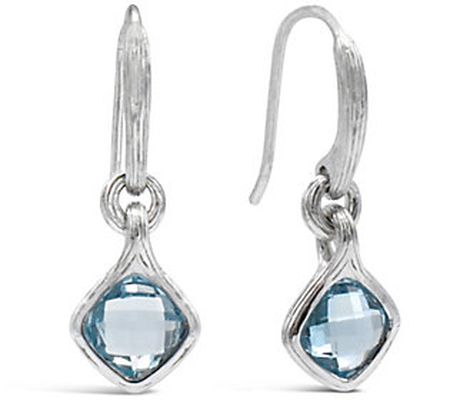 Ariva Sterling Silver Blue Topaz Dangle Earring s