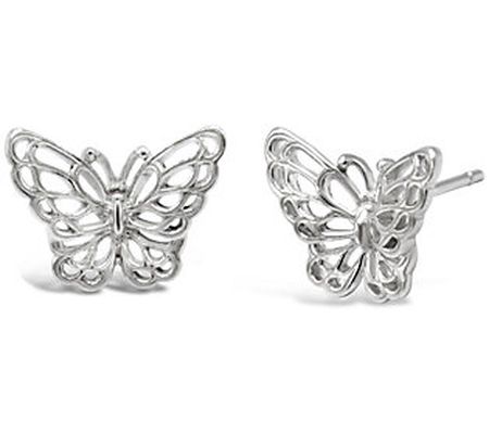 Ariva Sterling Silver Butterfly Stud Earrings
