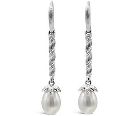 Ariva Sterling Silver Cultured Pearl Drop Earri ngs