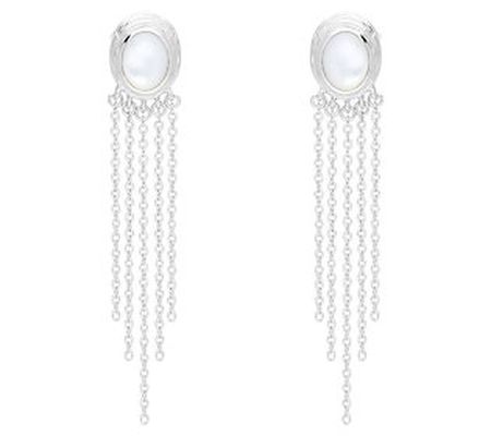 Ariva Sterling Silver Gemstone Cascading Chain Earrings
