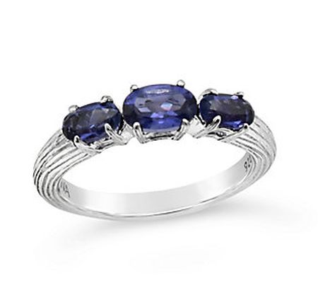 Ariva Sterling Silver Gemstone Textured Ring