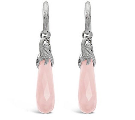 Ariva Sterling Silver Pink Opal Drop Earrings