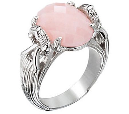 Ariva Sterling Silver Pink Peru Opal Ring