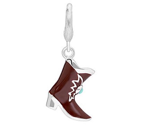 Ariva Sterling Silver Turquoise Cowboy Boot C h arm