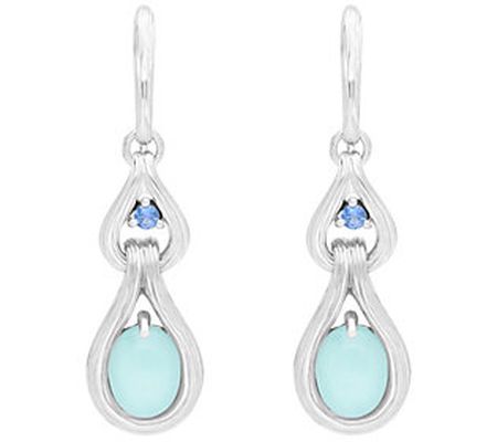 Ariva Sterling Silver Turquoise Doublet Calypso Earrings