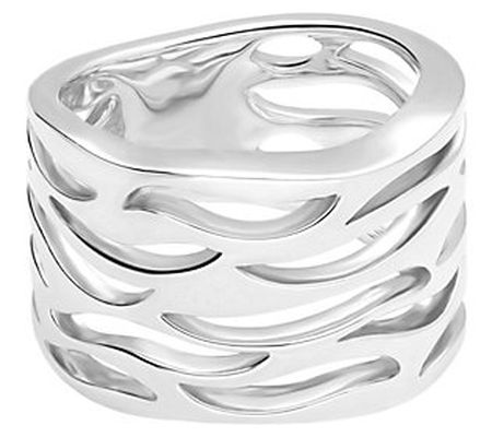 Ariva Sterling Silver Wave Band Ring