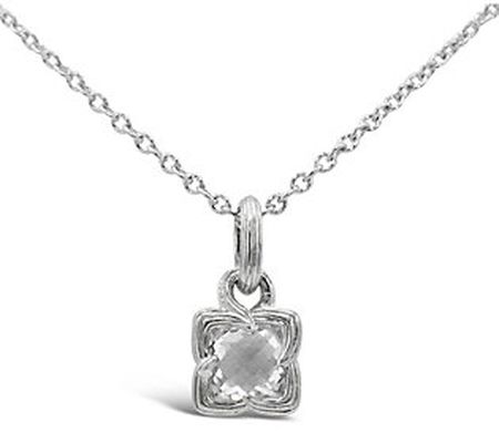 Ariva Sterling Silver White Topaz Pendant with Chain