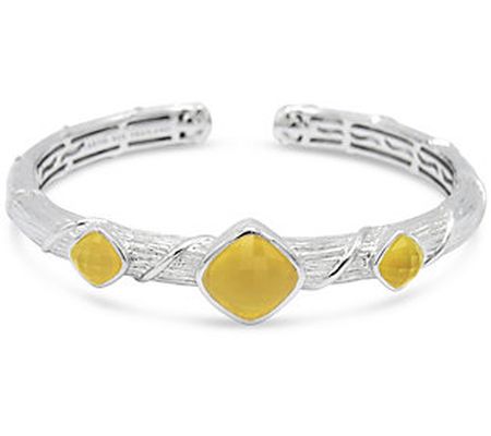 Ariva Yellow Chalcedony Doublet Cuff, Sterling Silver
