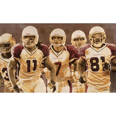 Arizona Cardinals "The Game" Fine Art Canvas Print 26" x 40" by Artist Jason Robichau