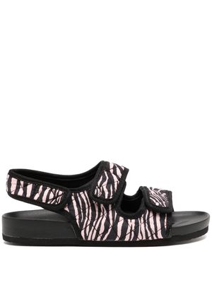 Arizona Love Apache zebra-print quilted sandals - Black