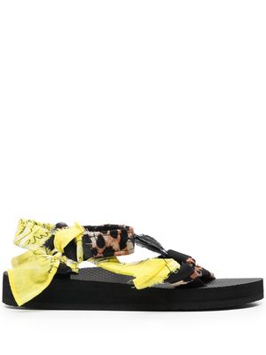 Arizona Love bandana-leopard print sandals - Yellow