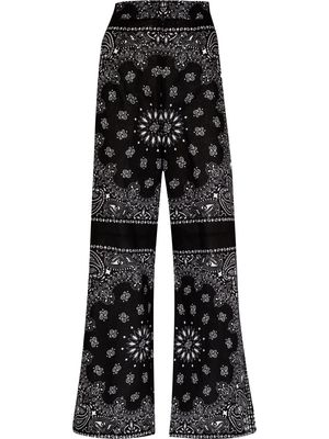 Arizona Love bandana-print wide-leg trousers - Black