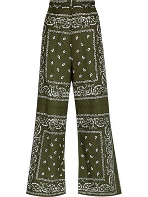 Arizona Love bandana-print wide-leg trousers - Green