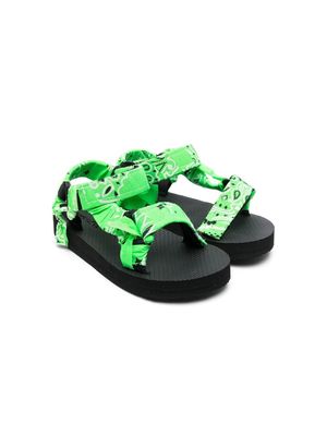 Arizona Love Kids bandana-print trekky sandals - Green