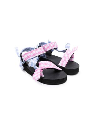 Arizona Love Kids check print-detail sandals - Pink