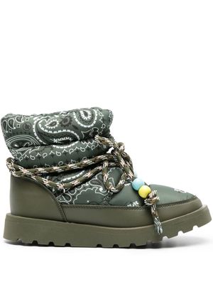 Arizona Love paisley-print lace-up boots - Green