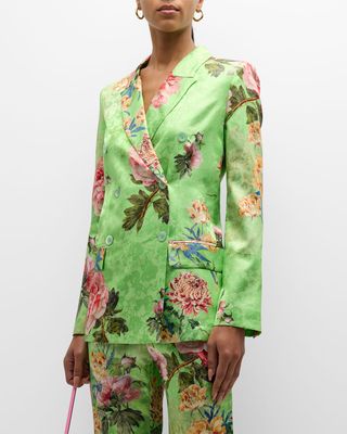 Arki Metallic Floral Single-Breasted Jacket