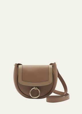 Arlene Small Grained Leather Saddle Crossbody Bag