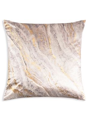 Arles Marble Velvet Pillow - Gold - Gold