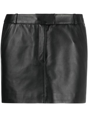 Arma A-line leather miniskirt - Black