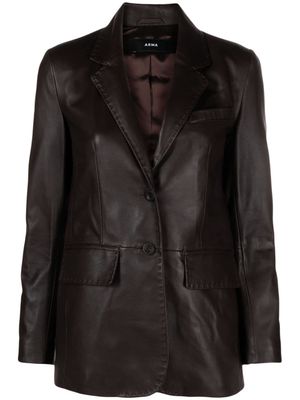 Arma Brussels single-breasted leather jacket - Brown