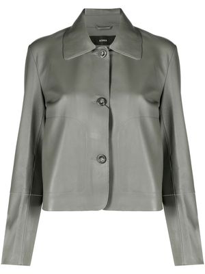 Arma button-up leather jacket - Green