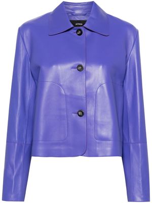 Arma button-up leather jacket - Purple