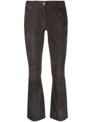 Arma cropped flared leather trousers - Grey