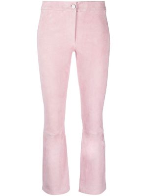 Arma cropped lamb-skin trousers - Pink