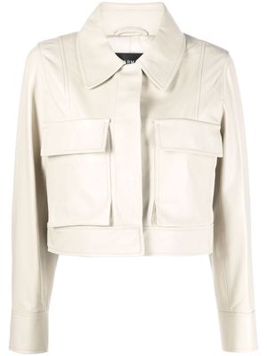 Arma cropped leather jacket - Neutrals