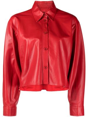 Arma cropped leather shirt - Red