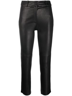 Arma cropped leather trousers - Black