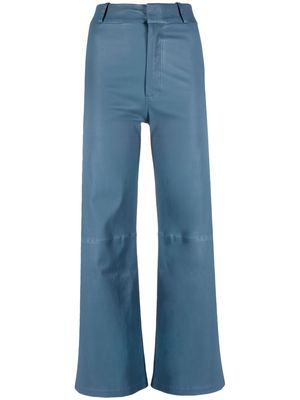 Arma cropped leather trousers - Blue