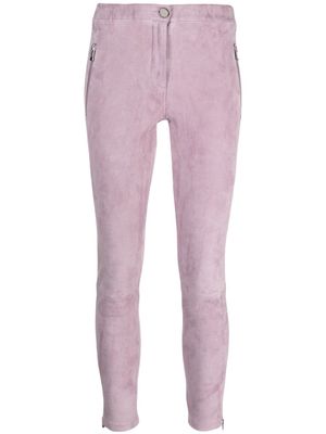 ARMA cropped suede skinny trousers - Pink