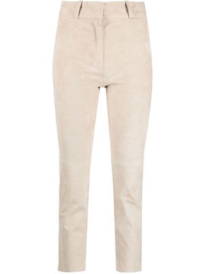 Arma cropped suede trousers - Neutrals