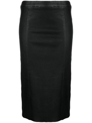 Arma Desia leather midi skirt - Black