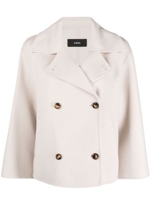 Arma double-breasted wool jacket - Neutrals