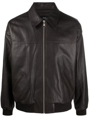 Arma Ettore collared leather jacket - Brown