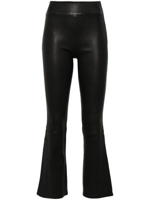 Arma flared cropped leather trousers - Black