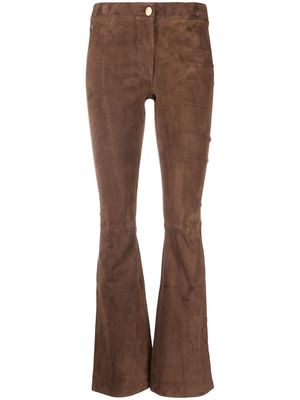 Arma flared lambskin trousers - Brown